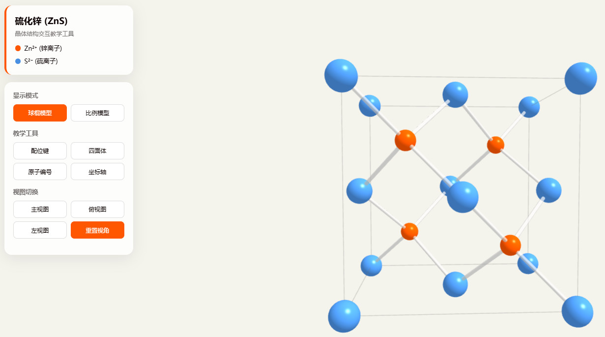 立方硫化锌晶胞